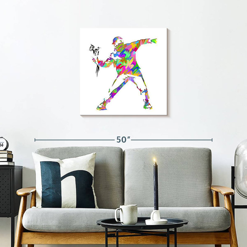 Fleurs Banksy 2022, H 24 po x l 24 po