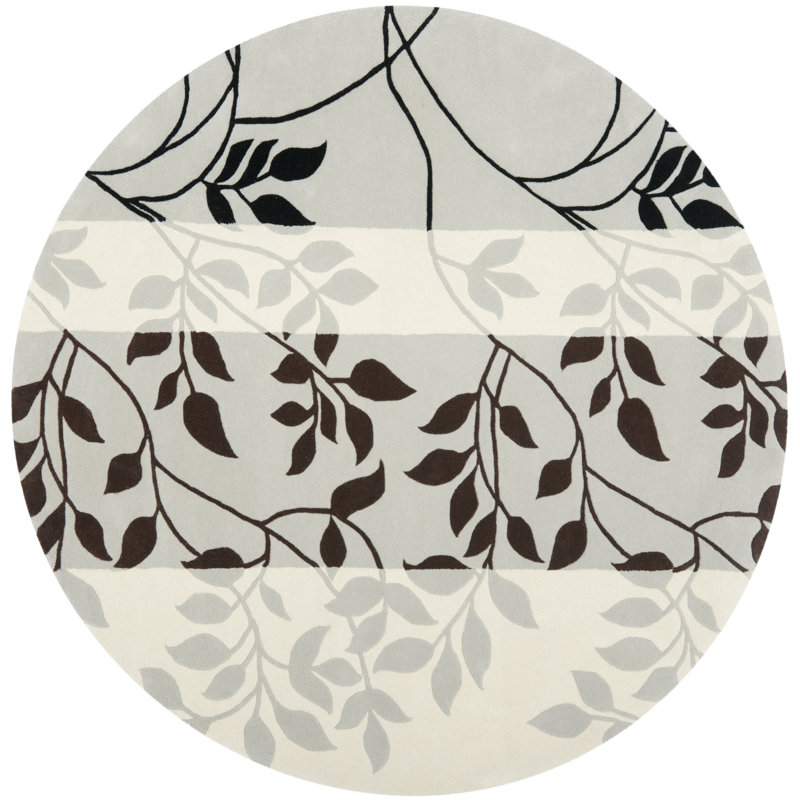 Tapis gris / chocolat Capri, Rond 7 pi