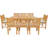 9 - Person Teak Wood Patio Dining Set with Round Table , Cushions Included