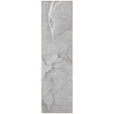 Tapis de couloir d'extérieur 8 po gris