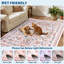 Tapis vintage bohème floral 274 x 366 cm, lavable, rose, antidérapant et résistant aux taches-1522744488