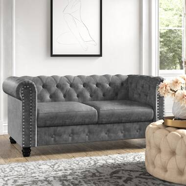 Alcott Hill® Baneen 65'' Upholstered Loveseat Arm Sofa with Solid