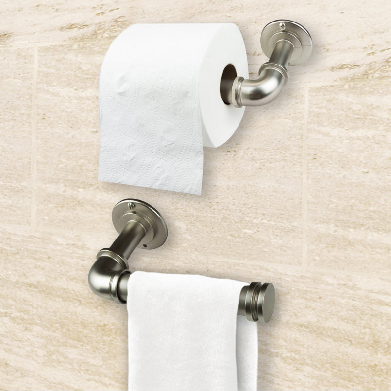Porte-papier hygiénique à fixation murale, Nickel satiné