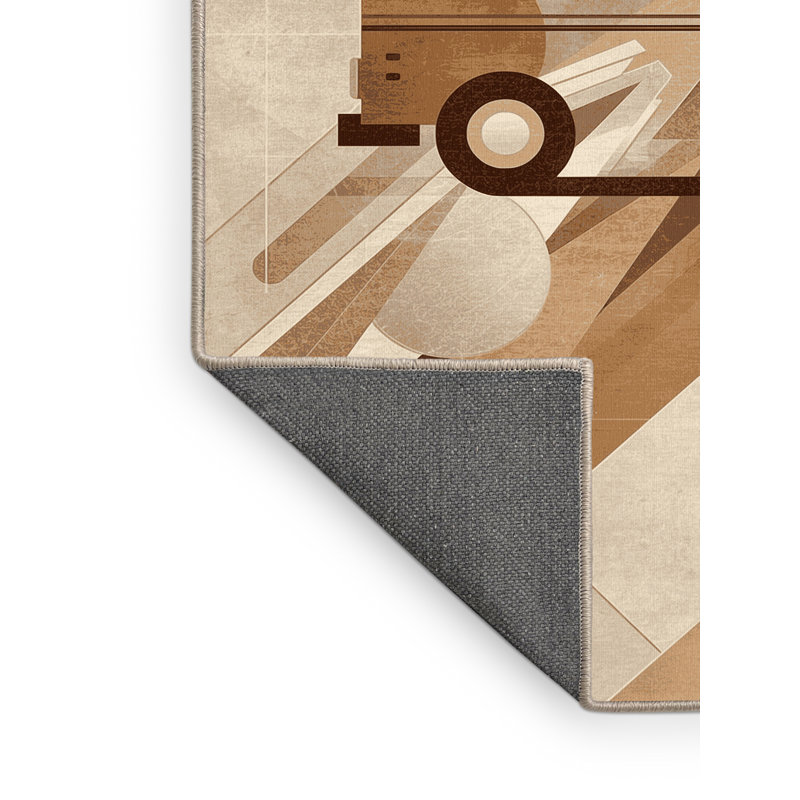 Tapis beige moelleux moelleux et crème glacée moderne, 3 X 5