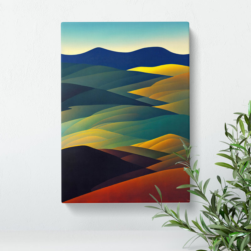 XV1022-346X Abstract Meadow Landscape No.2 - Print, Wrapped Canvas, No Matte, 50cm H x 35cm W