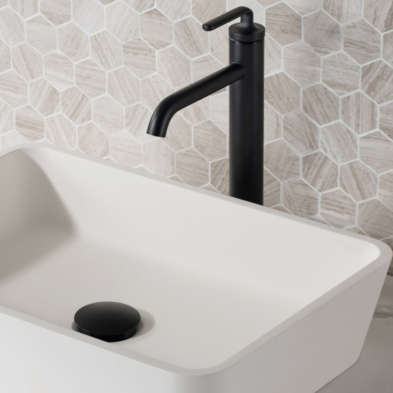 Robinet de lavabo vasque avec bonde Ramus, Noir mat