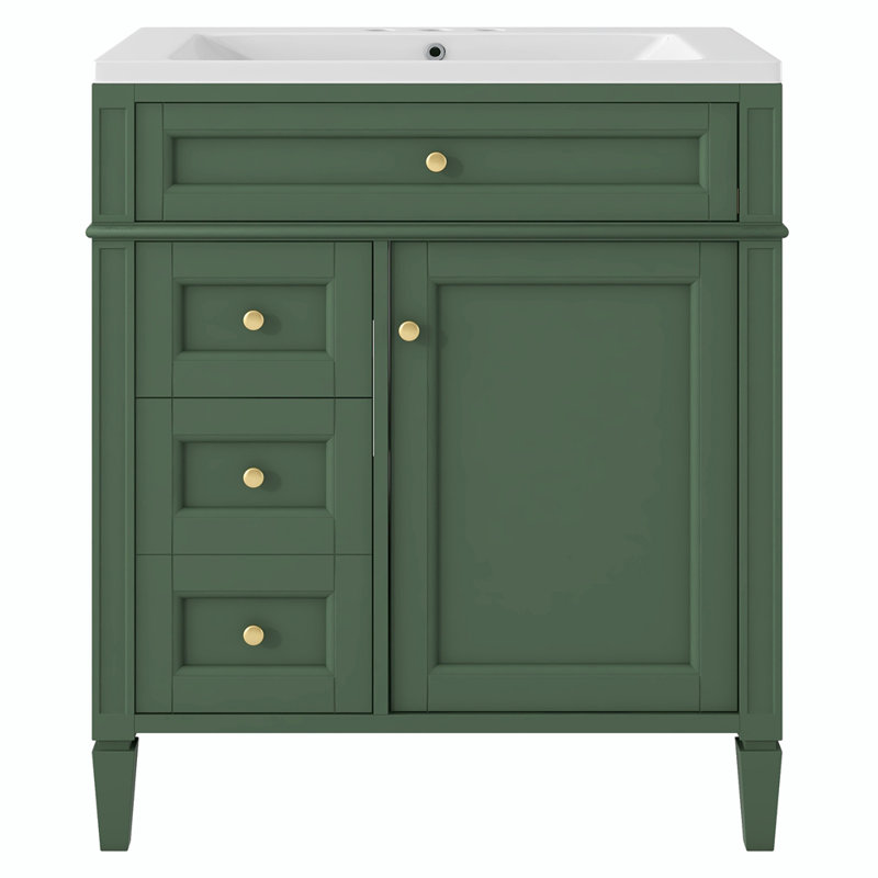  Meuble-lavabo simple avec plateau Sahori, Vert