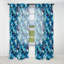 Océan bleu mosaïque turquoise - rideau floral - rideau obscurcissant floral - 1 panneaux-107600043
