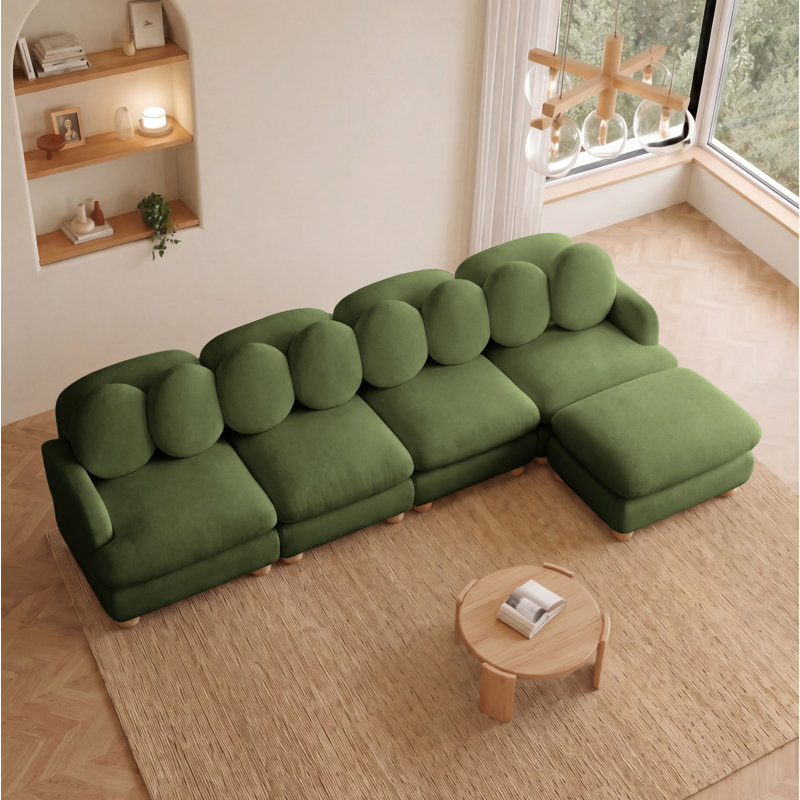 Canapé en chenille Comfy, 68" W, Green Chenille