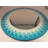 Sigler Mosaic Mirror, Wall Art Décor – Handcrafted Decorative Wall Mirror, Sea-Blue, Turquoise, and White Mosaic Mirror, 24” Frame, 16" Round Mirror-251523207