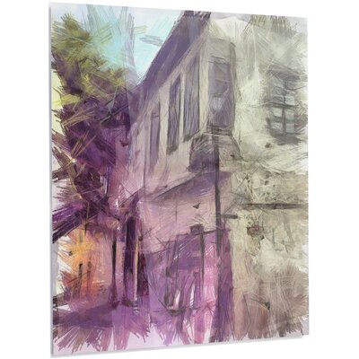 Old City Street Watercolor' Painting Print on Metal -  Design Art, MT13890-12-28