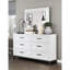 Commode blanche avec 6 tiroirs de rangement et meubles de chambre à coucher en bois