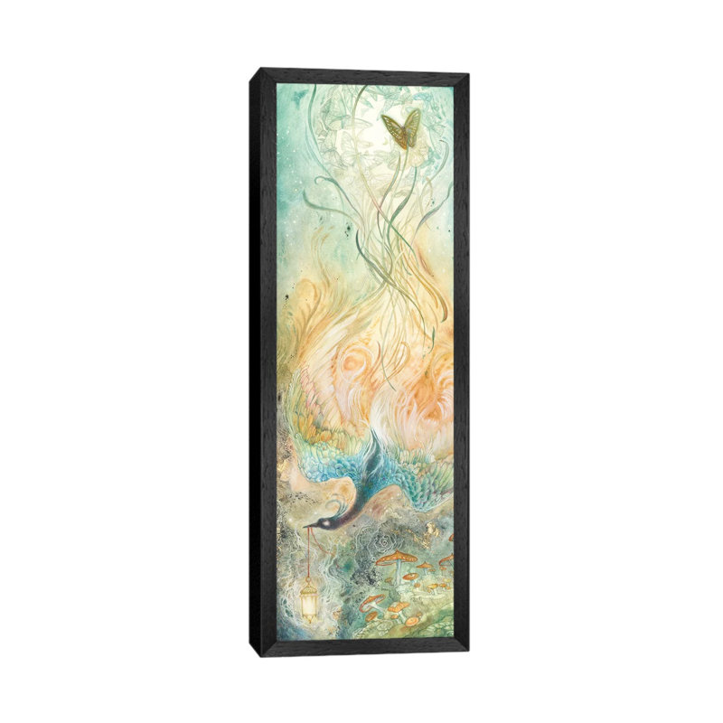 Stealing Embers I by Stephanie Law - Panoramic Painting on Canvas, Black Floater Framed, 91.44cm H x 30.48cm W x 3.81cm D
