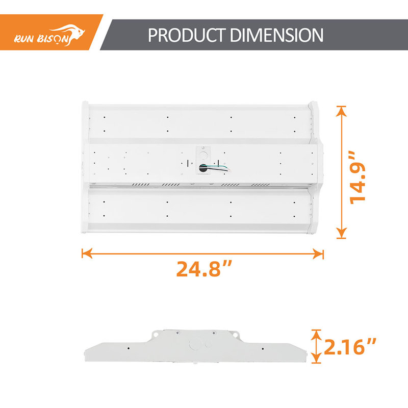 Dimmable Rectangle High Bay Ceiling Light, 4 PACK