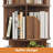 360° Rotating Bookshelf, 6-Tier Tall Narrow Bookcase with Roller Shutters Cabinet, Corner Bookshelf with Baffles