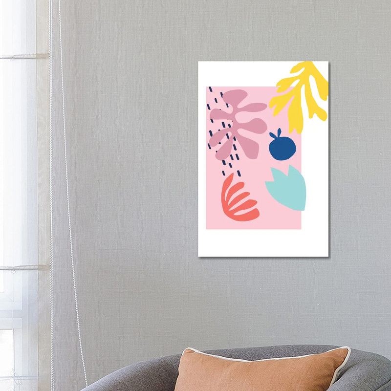 Pink Cut Out - Painting on Canvas, Wrapped Canvas, 66.04cm H x 45.72cm W x 3.81cm D
