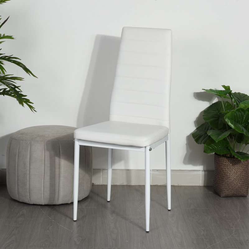 Mohrsville 18.9'' H Linen Upholstered Dining Chair, White