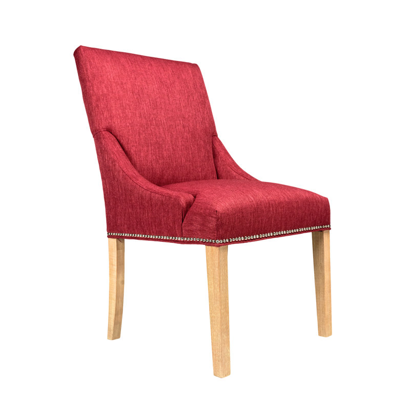 Anaisia 19'' H Upholstered Parsons Chair, Natural, Ruby