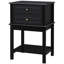 Table d'appoint avec 2 tiroirs de rangement HOMcom, table de bout moderne avec tablette inférieure pour le salon, bureau à domicile, noir