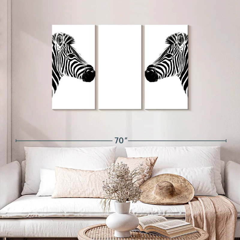 Zebras Face To Face, 28" H x 45" W