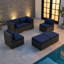 Ensemble de canapé modulaire d'extérieur en osier avec repose-pieds, ensemble de conversation à assise profonde avec coussins-725618594-734956318-700356101