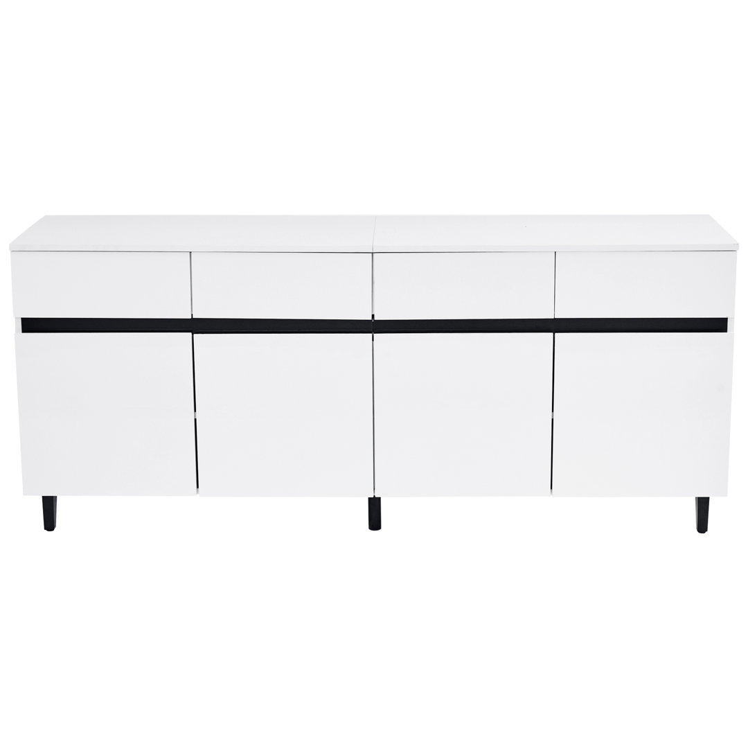 Sideboard With 4 Doors And 4 Drawers White