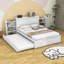 Lit plateforme simple avec tablettes et lit gigogne Deuno-268215358