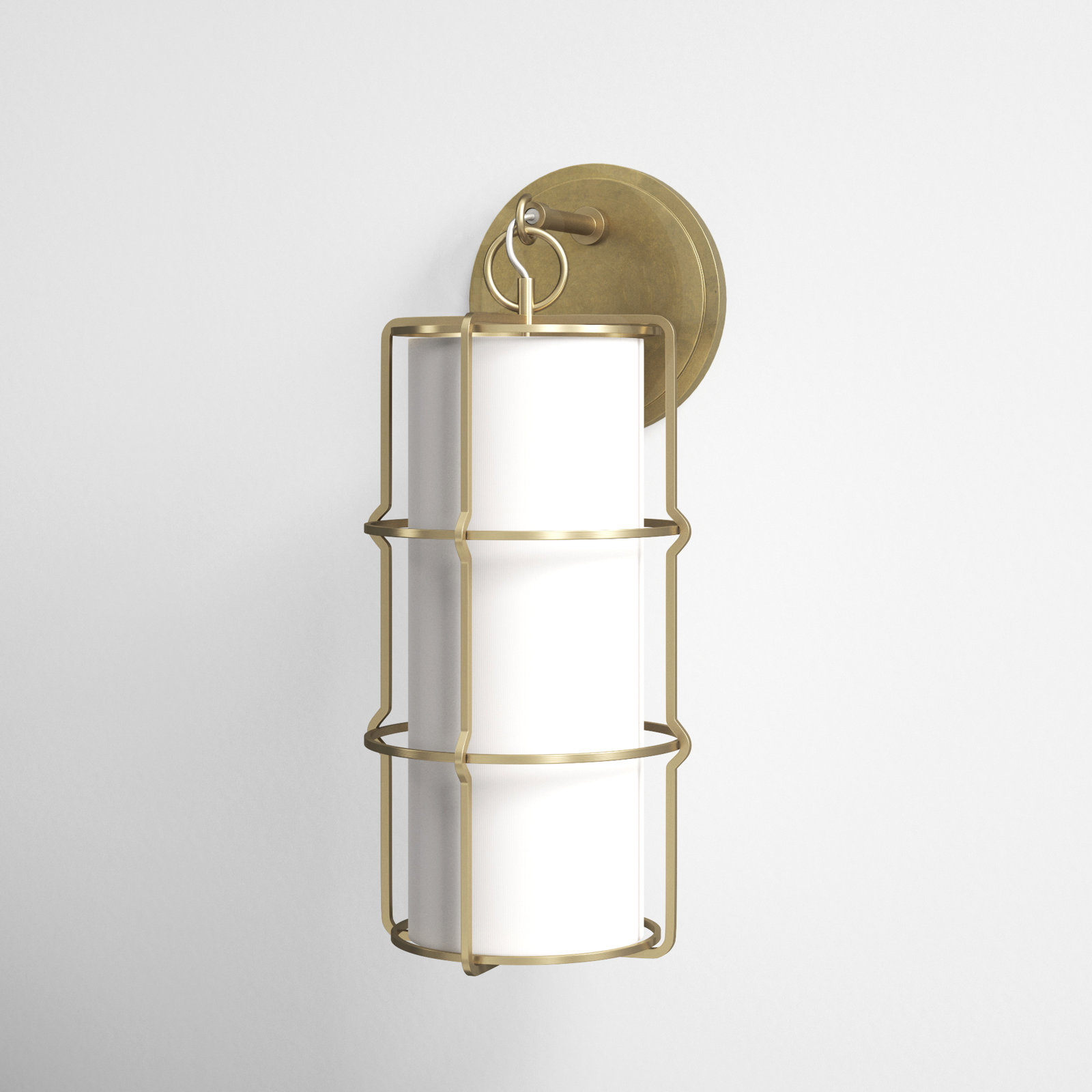 Maxwell Single Light Dimmable Armed Sconce, Aged Brass