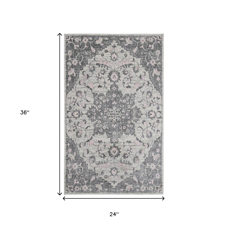 Tapis gris et gris foncé 2 pi x 3 pi