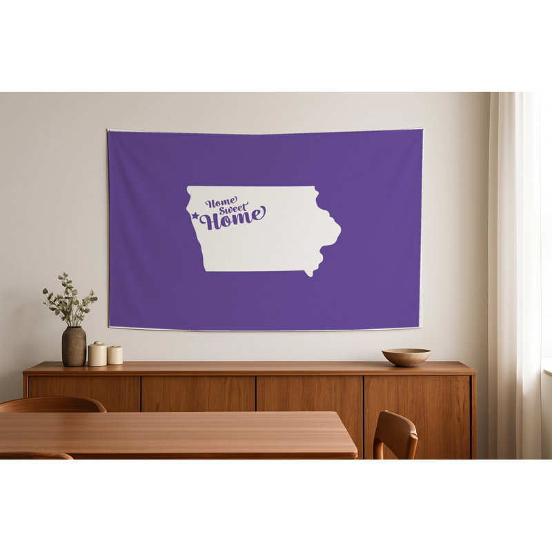 Sioux City, ma douce ville natale — Silhouette de l'Iowa State — Tapisserie murale tissée au paysage, 26" H x 36" W