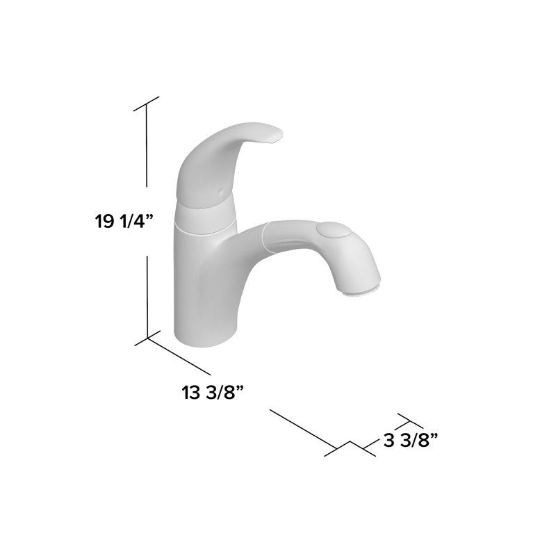 Robinet de cuisine à poignée simple avec jet latéral Portsmouth, Acier inoxydable