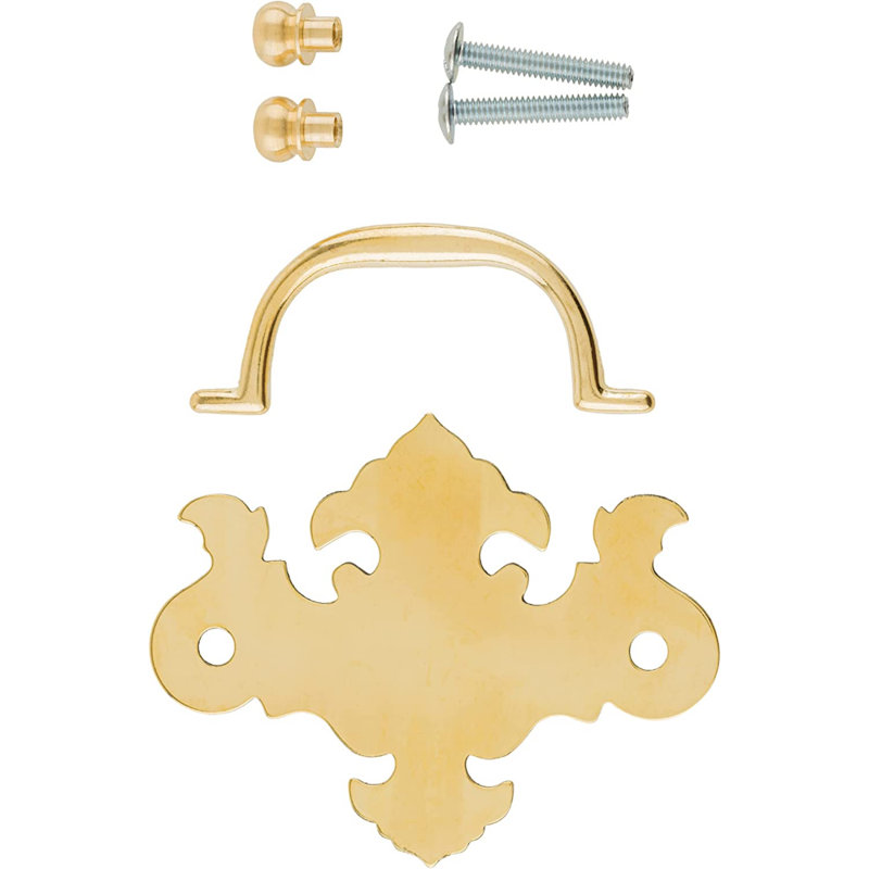 Chippendale Drawer Bail Pull, Antique Brass