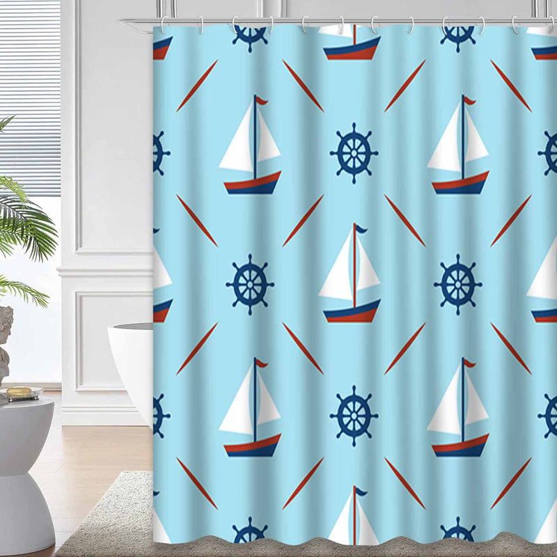 Rideau de douche à 12 crochets YachtWave, L 72 po x l 84 po