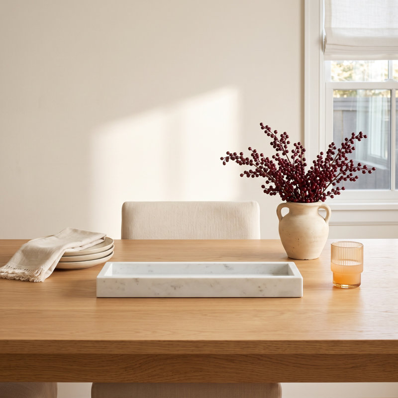 Joyelle Marble Tray - 12.5x4" - White