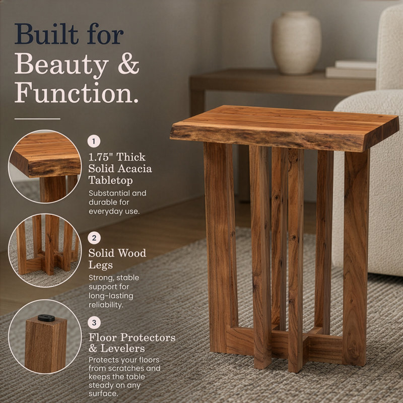 Berkshire Natural Acacia Wood Live Edge End Table