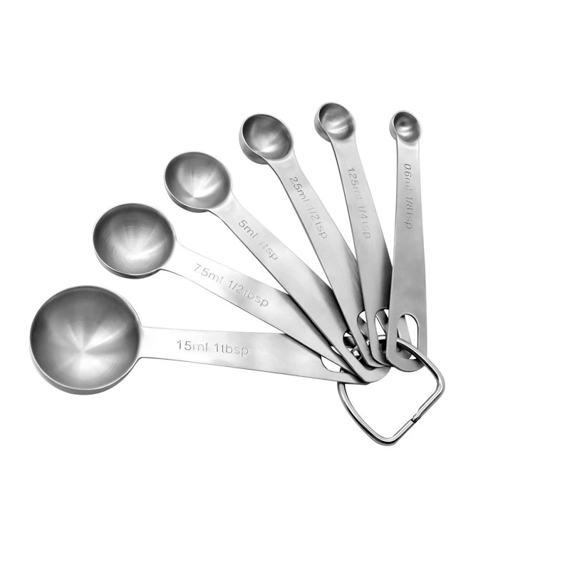 6 Piece Stainless Steel Measuring Spoon Set