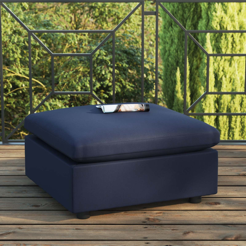 Repose-pieds d'extérieur Commix, Polyester bleu marine