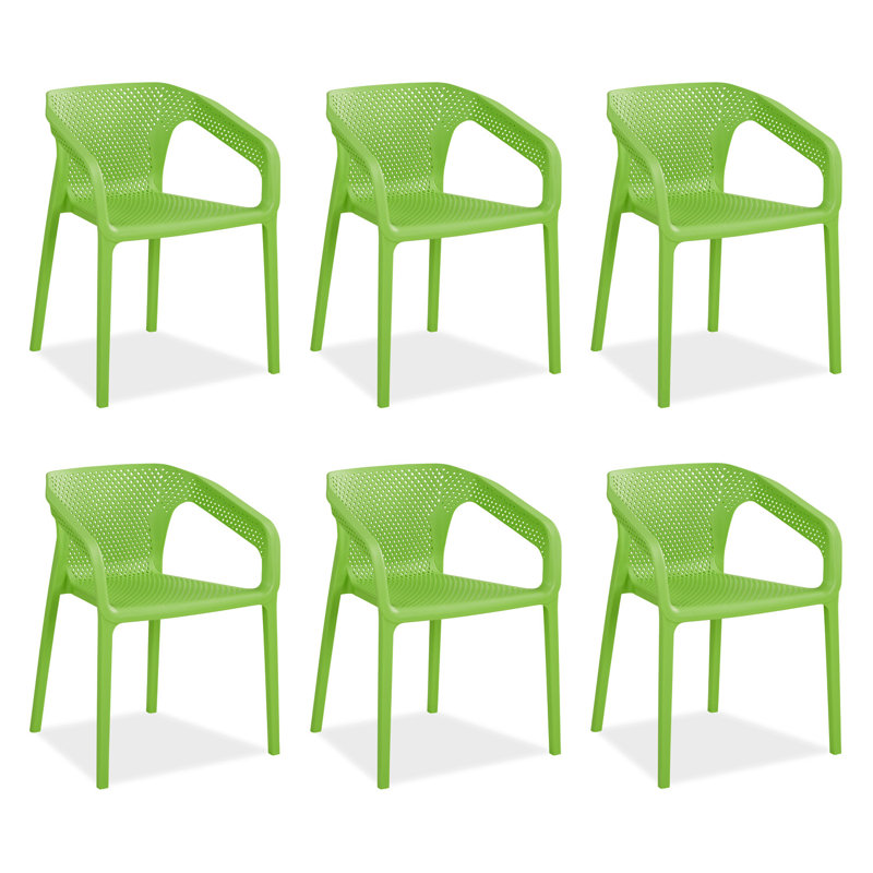 Waterville Stacking Patio Dining Armchair, Green