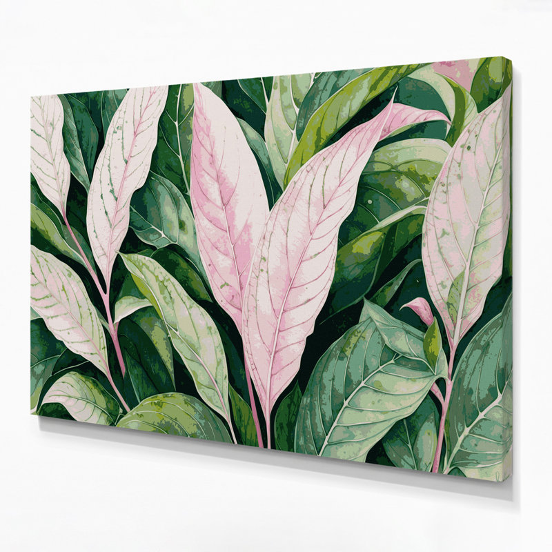 Art mural sur toile Botanical Fittonia, H 11 po x l 14 po
