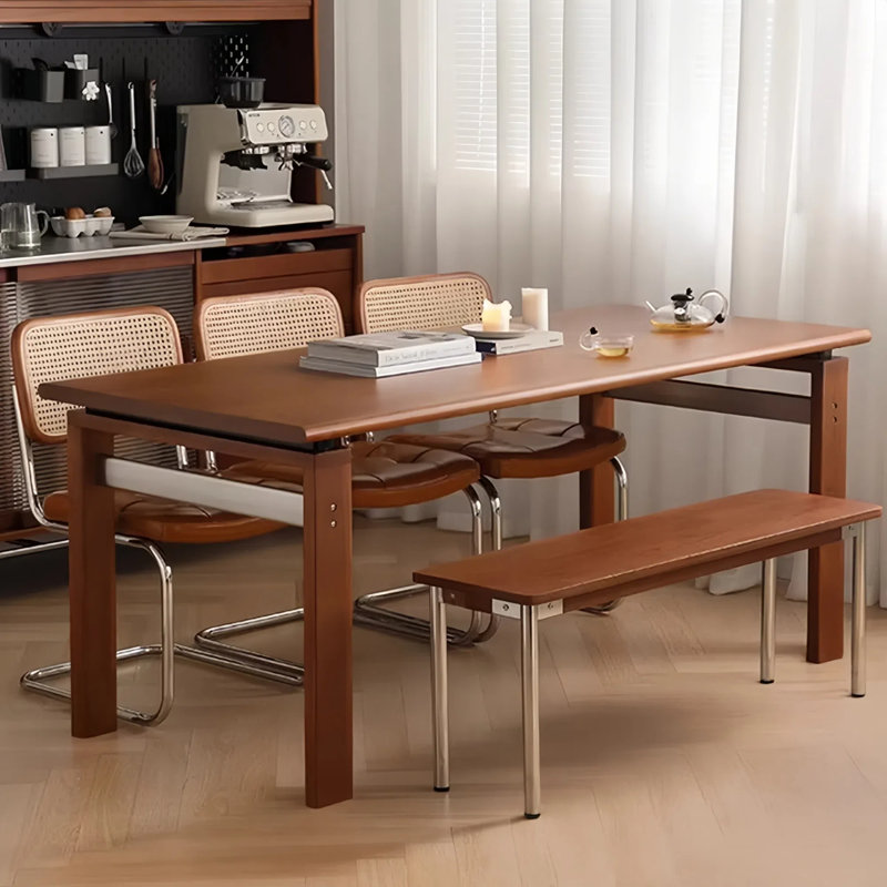 Retro solid wood dining table, retro style, 29.52''H x 62.99''L x 31.49''W