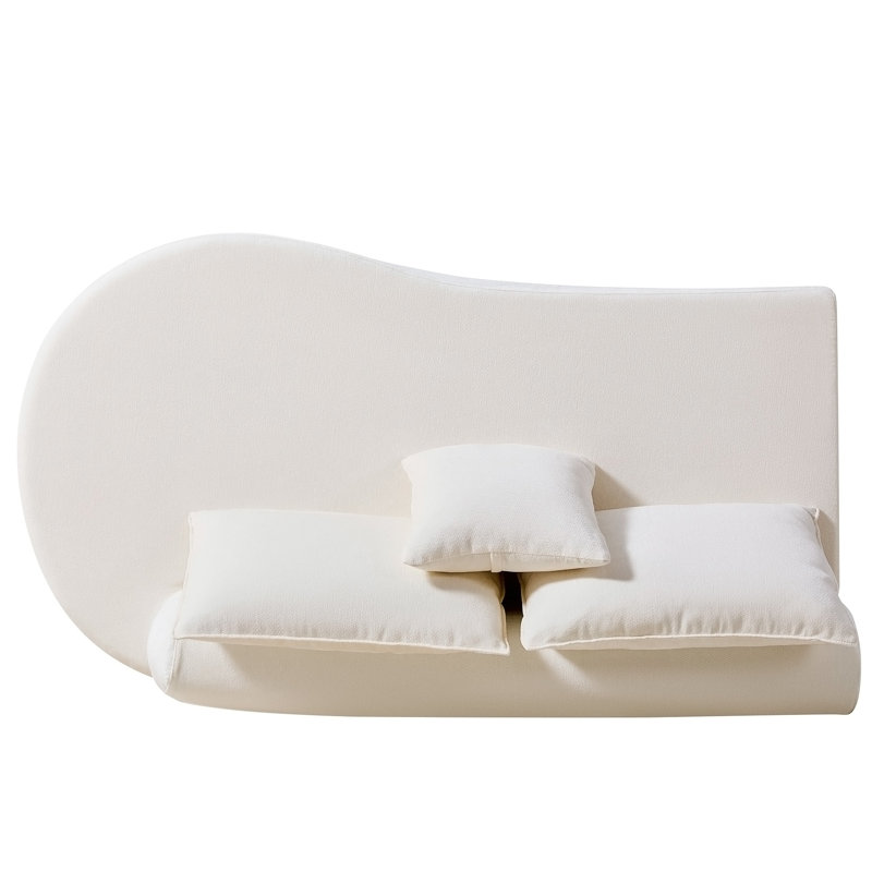 Canapé modulaire incurvé moderne 138,6 po avec éponge entièrement compressée haute densité, Polyester beige