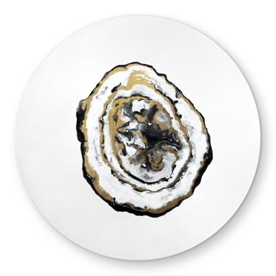 Golden geode - Minimalist Bedroom Round Outdoor Area Rug
