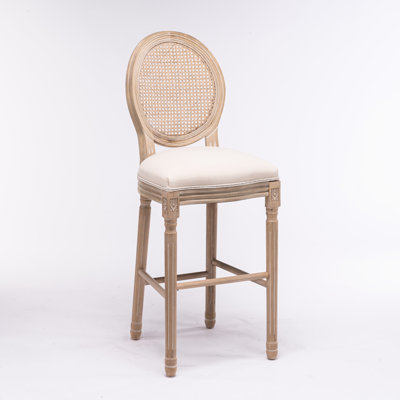 De 2 chaises, assise rembourrée, crème, rétro et élégante pour tous les environnements 2 pièces campagne française, dossier en filet, siège en éponge épaisse, structure en bois massif, style
