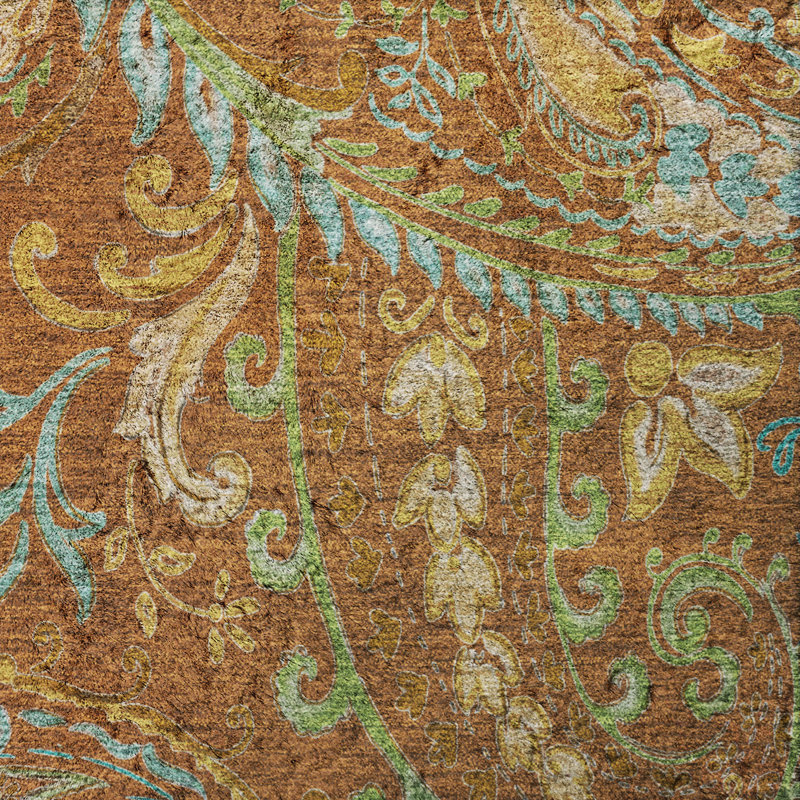 Tapis cachemire de qualité supérieure lavable à la machine ADS533, Paprika, 2 pi 6 po x 3 pi 10 po