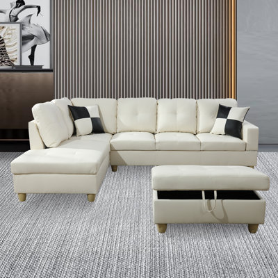 3 - Piece Faux Leather Sectional