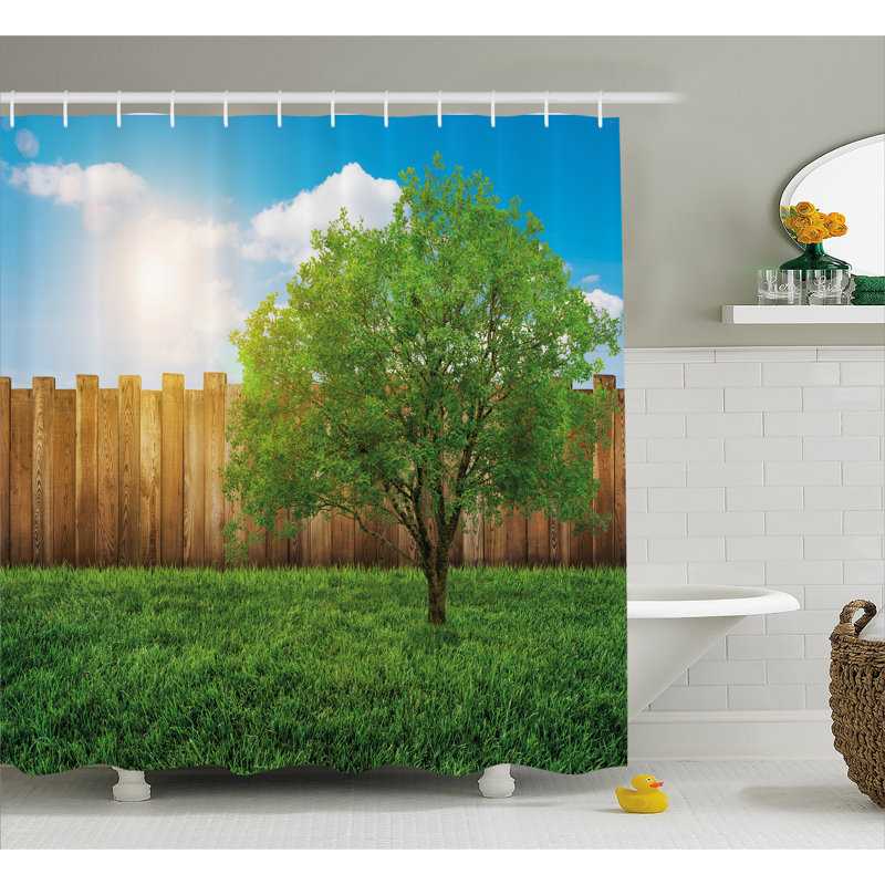 Shower Curtain with Hooks Included, 69" W x 84" L