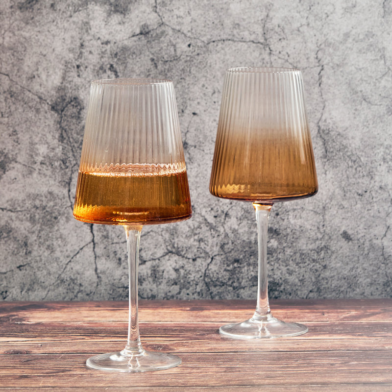 Empire Wine Glasses, Amber