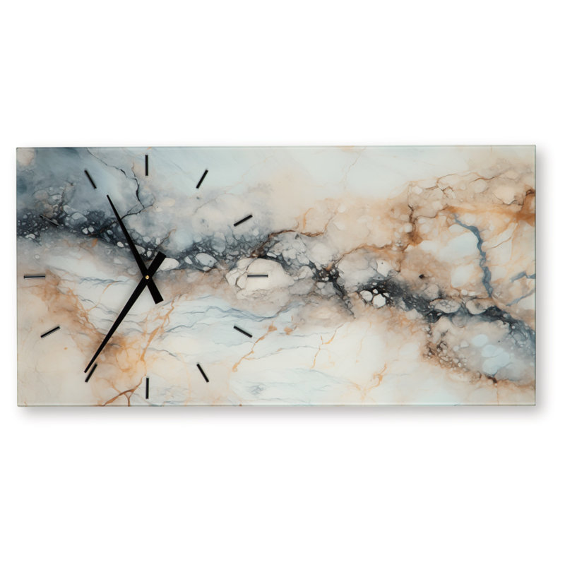 Teague Wall Clock, Gray/Brown