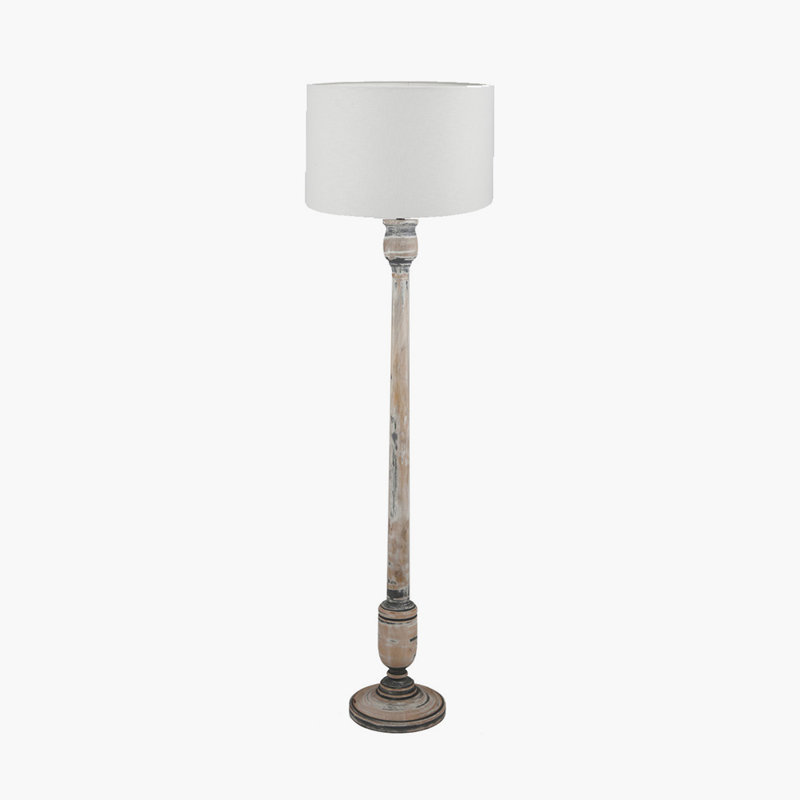 163cm Traditional Floor Lamp, Matte, White