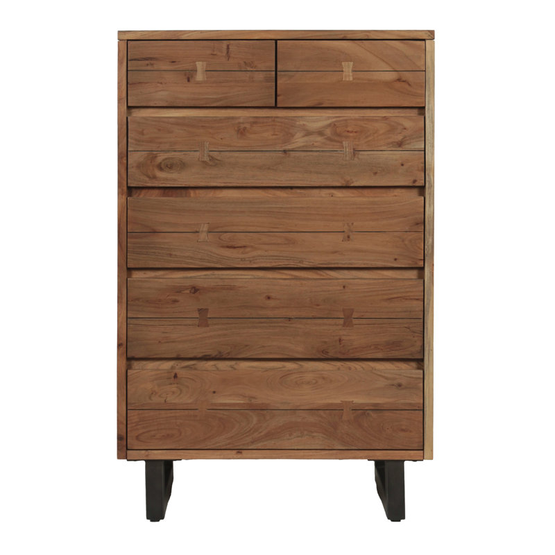 Glenwood 34" Tall Chest in Smoked Acacia, Brown